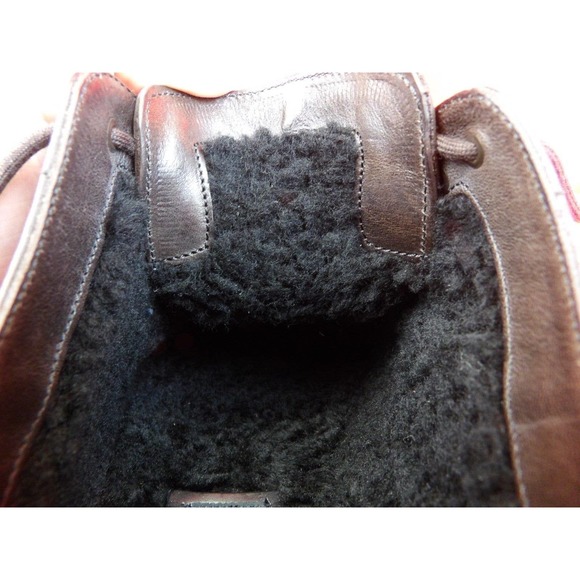 BURBERRY REDWORTHS BROWN LEATHER SHEARLING DERBY OXFORDS 43.5 10.5 $795 ITALY main image 6